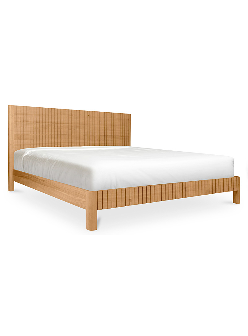 Moe's Home Collection Taupe Povera natural oak grooved bed frame See available sizes