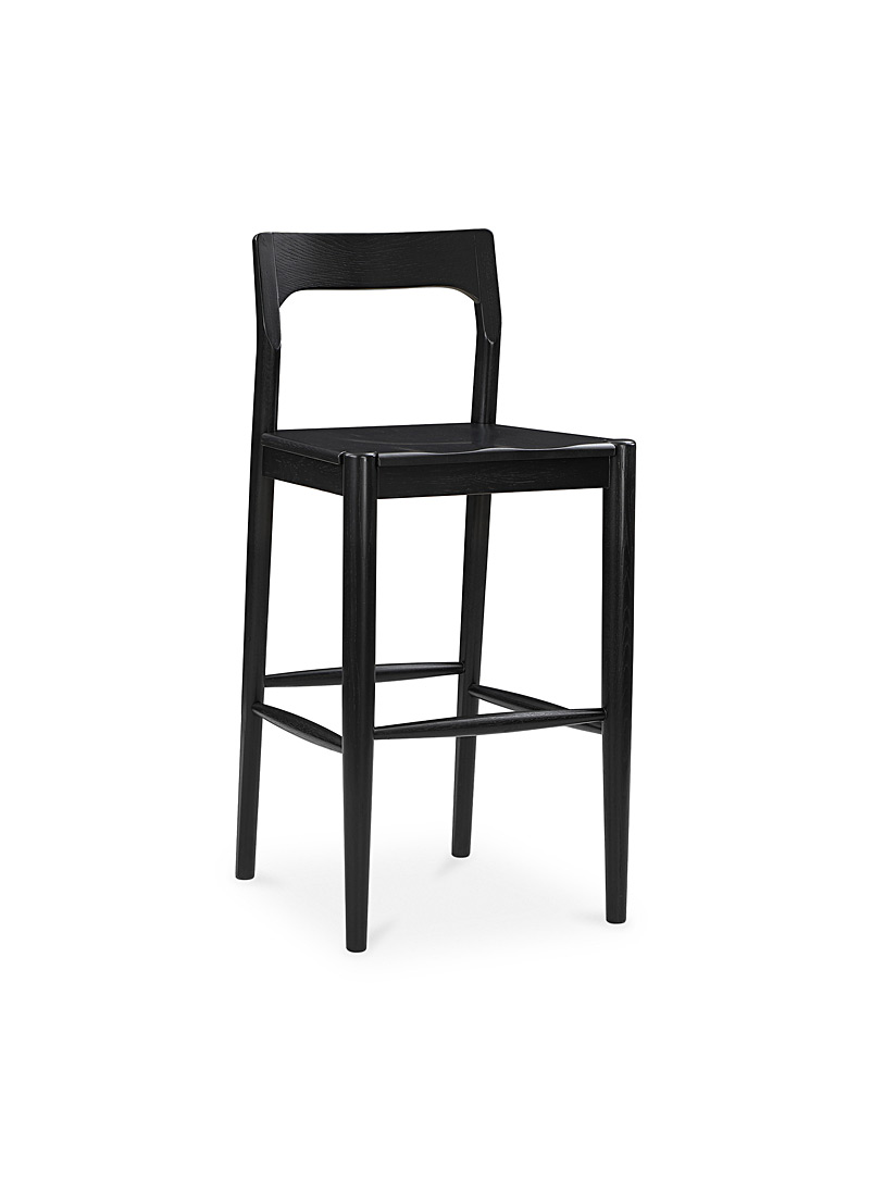 Moe's Home Collection Black Owing oak bar stool