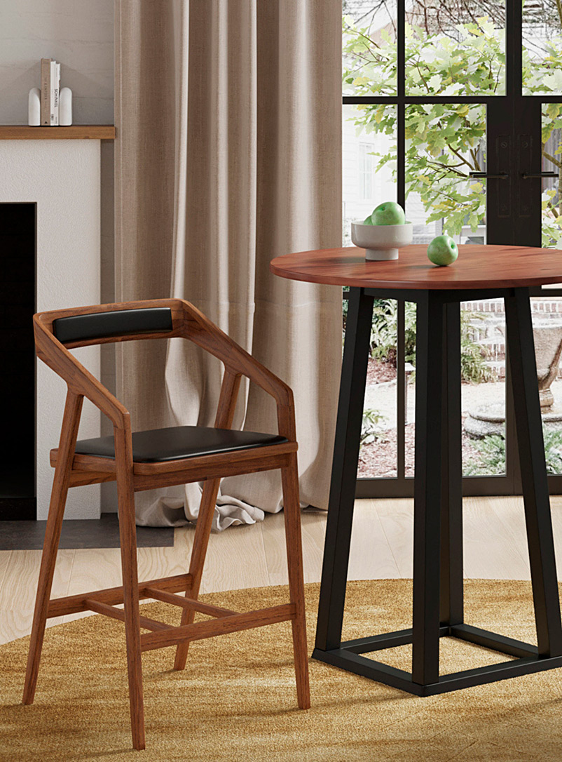 Moe's Home Collection Dark Brown Padma walnut counter stool