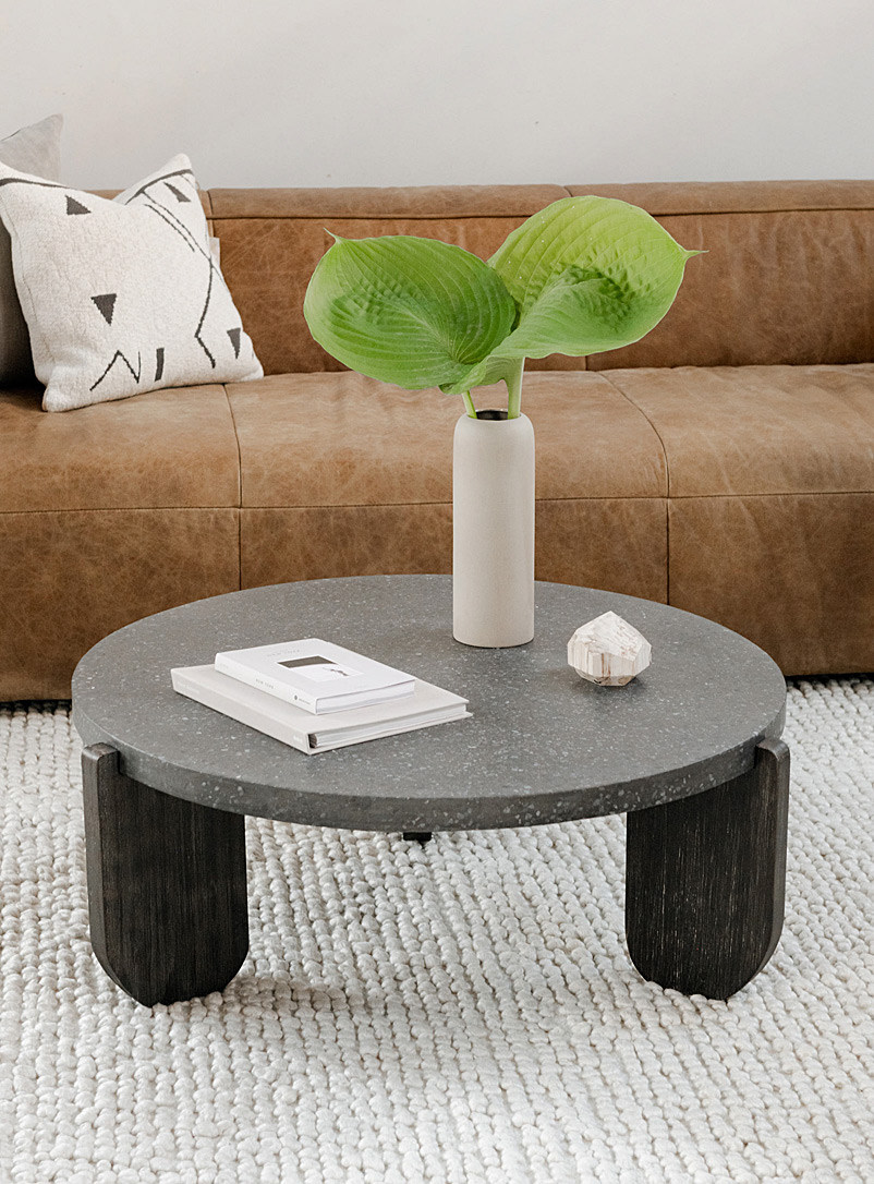 Moe's Home Collection Black Wunder wood and concrete coffee table