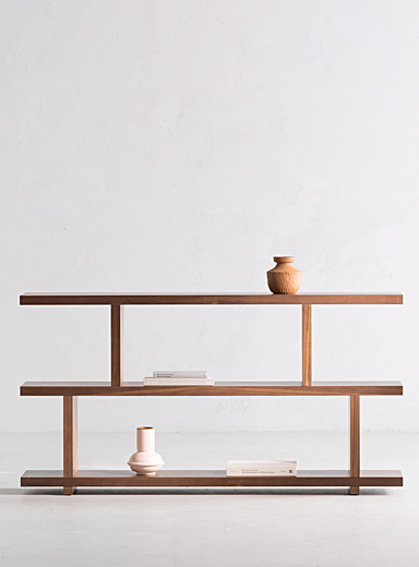 Miri walnut asymmetrical shelf