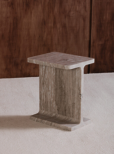 Taupe marble Tullia accent table