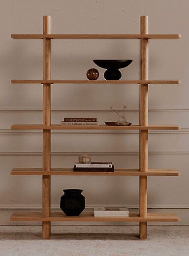 Casey large rustic oak bookcase