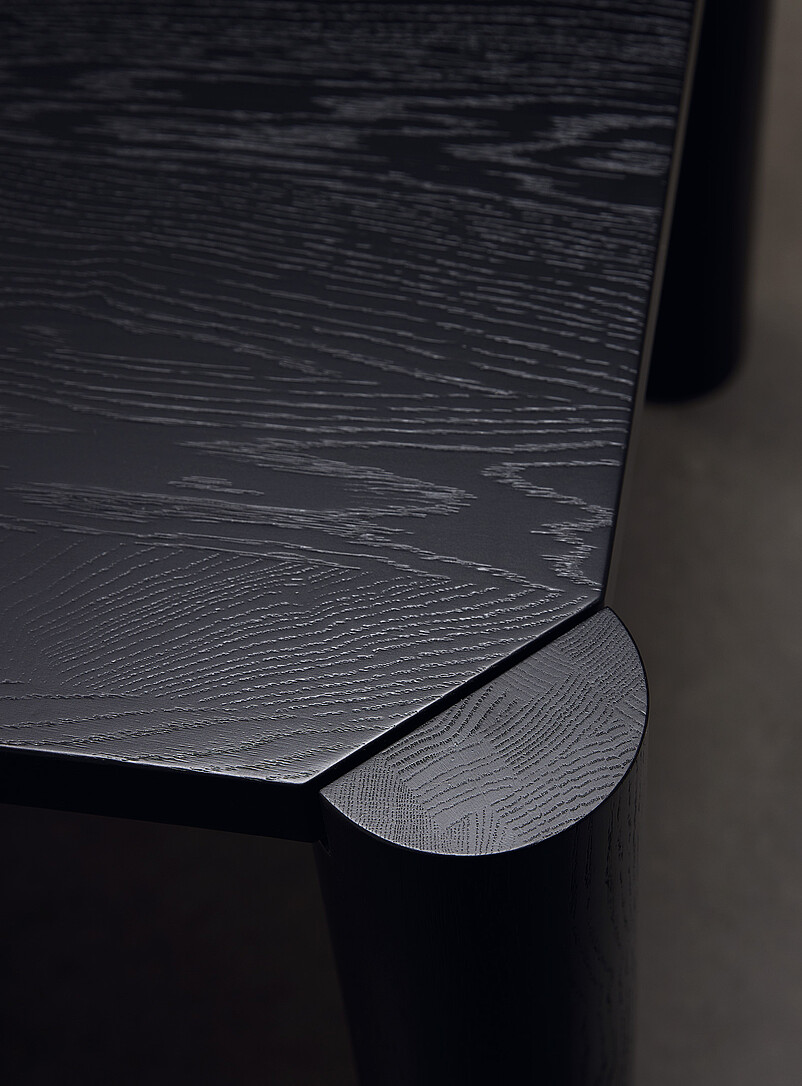 Post black oak wood small dining table product image 2
