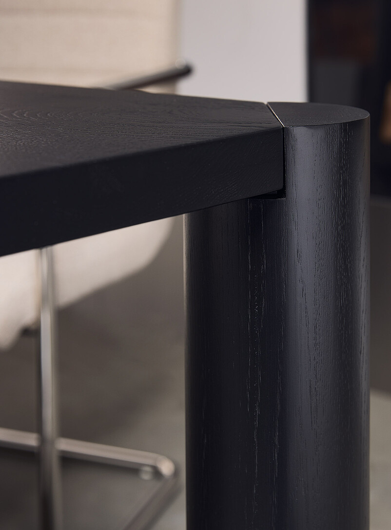 Post black oak wood small dining table product image 3