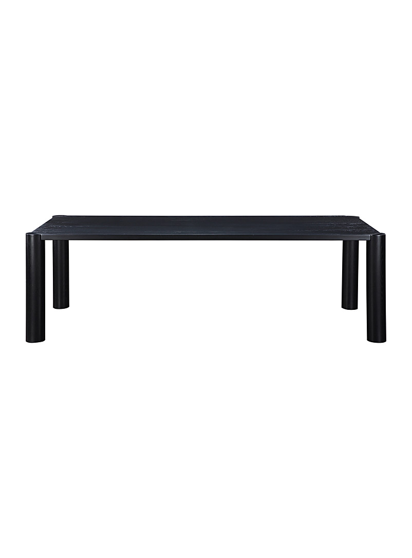 Post black oak wood large dining table product image 2
