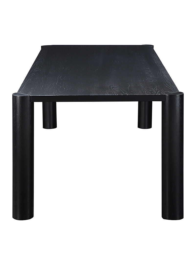 Post black oak wood large dining table product image 3
