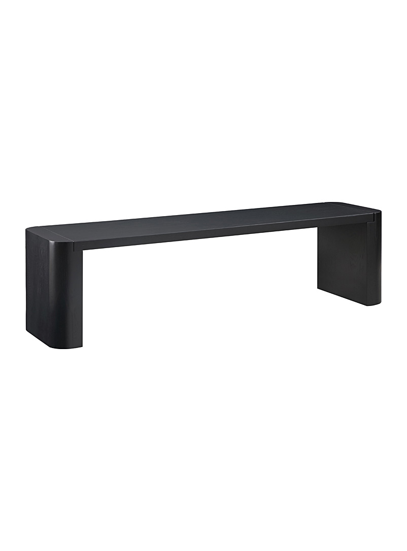 Post black oak wood bench product image (primary)