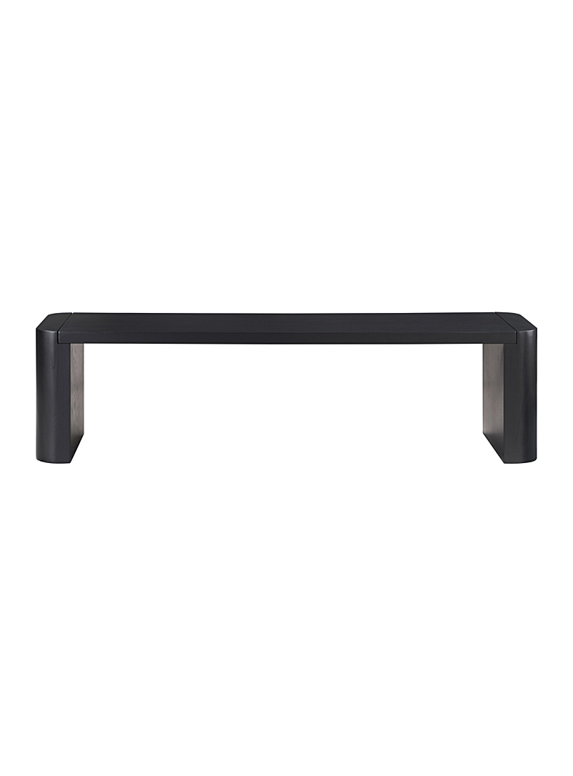 Post black oak wood bench product image 2