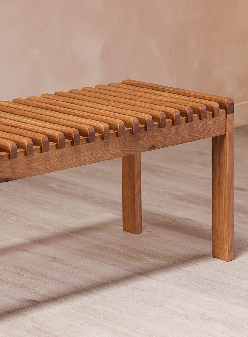 Rohe oak openwork bench product image 2