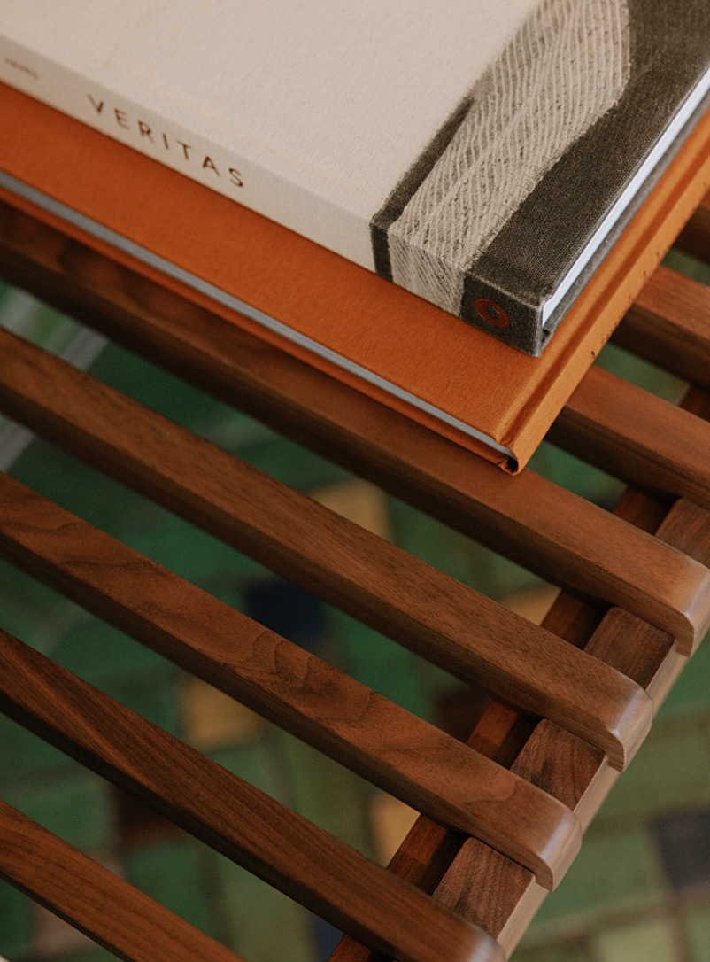 Rohe walnut openwork bench product image 2
