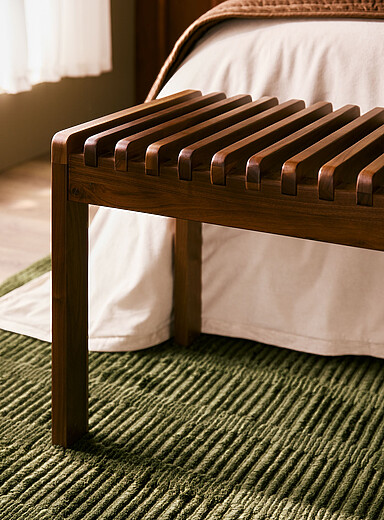 Rohe walnut openwork bench