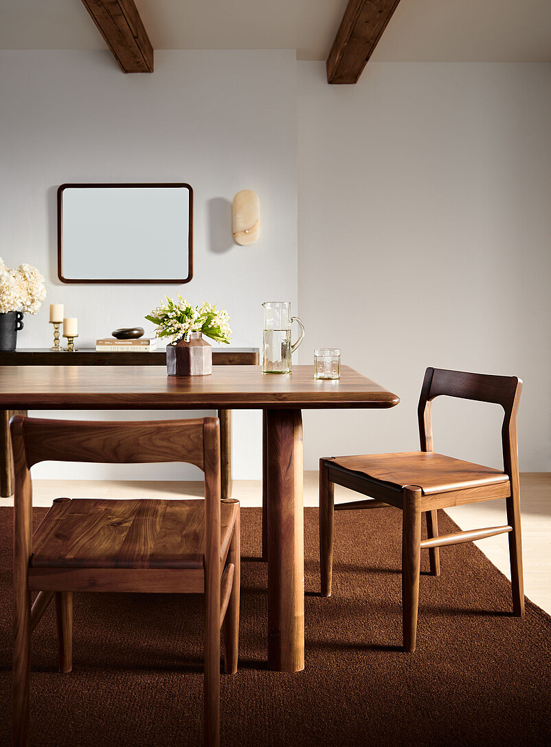 Owing walnut minimalist chairs Set of 2 product image (primary)