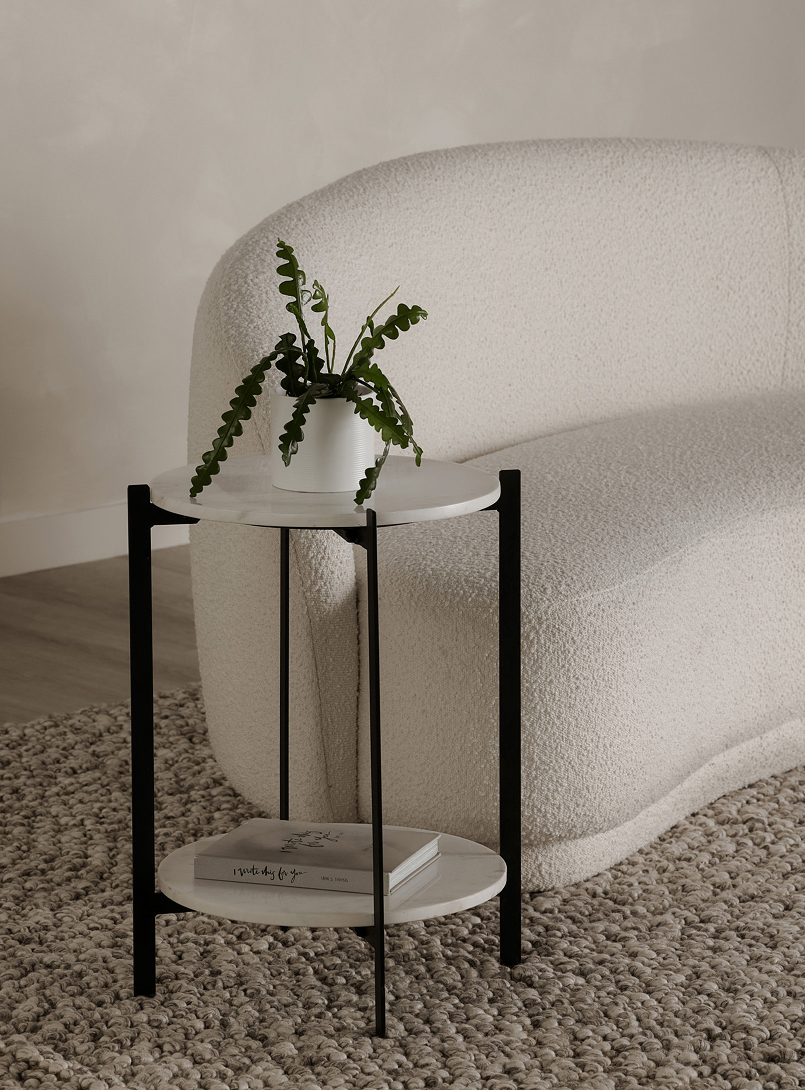 Moe's Home Collection - Melanie white marble side table