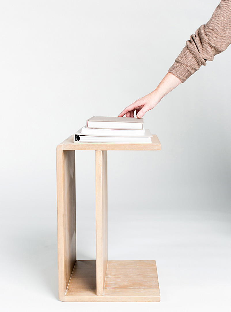 Hiroki oak minimalist side table product image (primary)