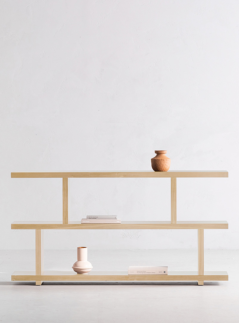 Miri natural oak wood asymmetrical shelf product image (primary)