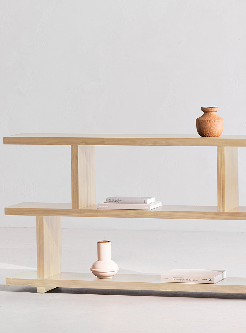 Miri natural oak wood asymmetrical shelf product image 2