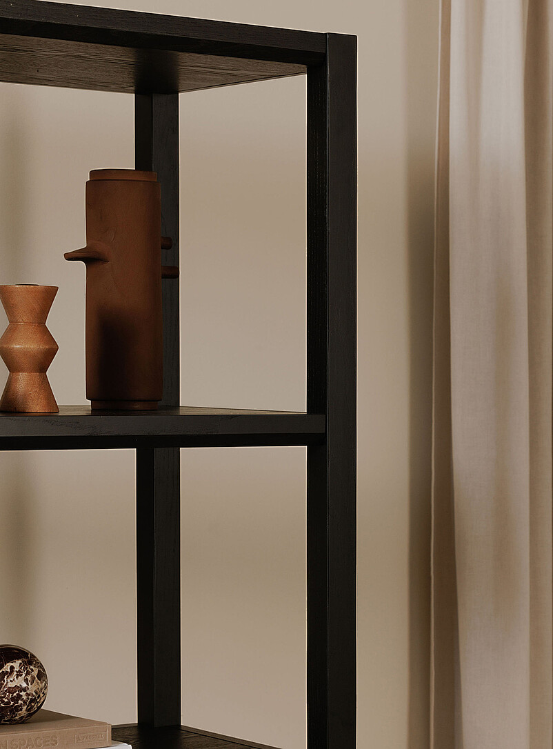 Black ash wood Nolan bookcase product image 2