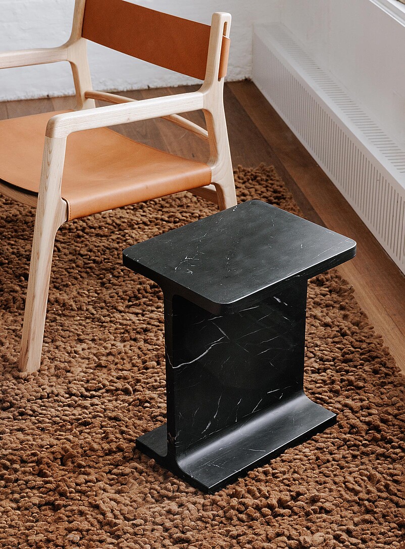 Black marble Tullia accent table product image 2
