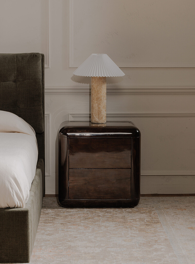 Rory dark brown acacia nightstand product image (primary)