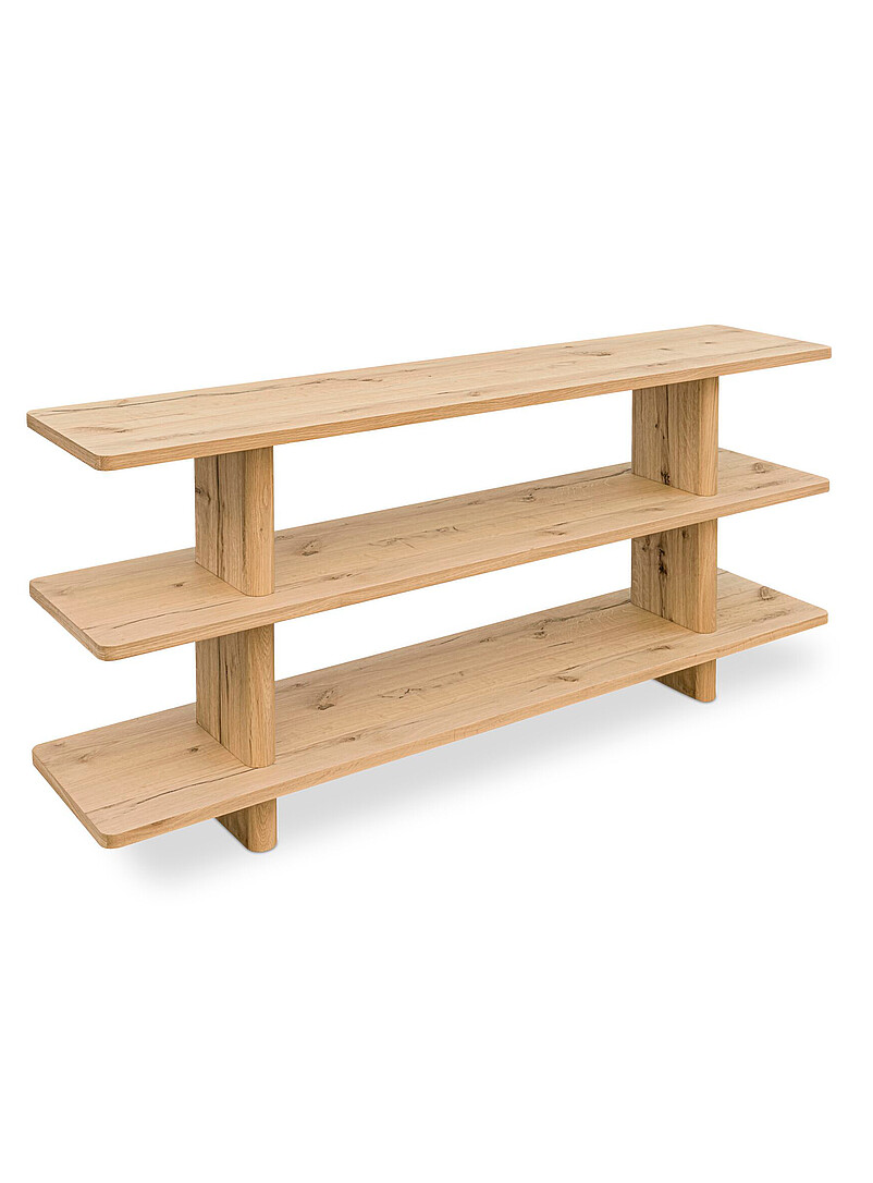 Casey rustic oak small bookcase product image 2