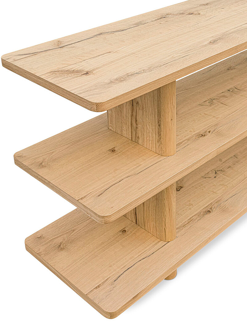 Casey rustic oak small bookcase product image 3