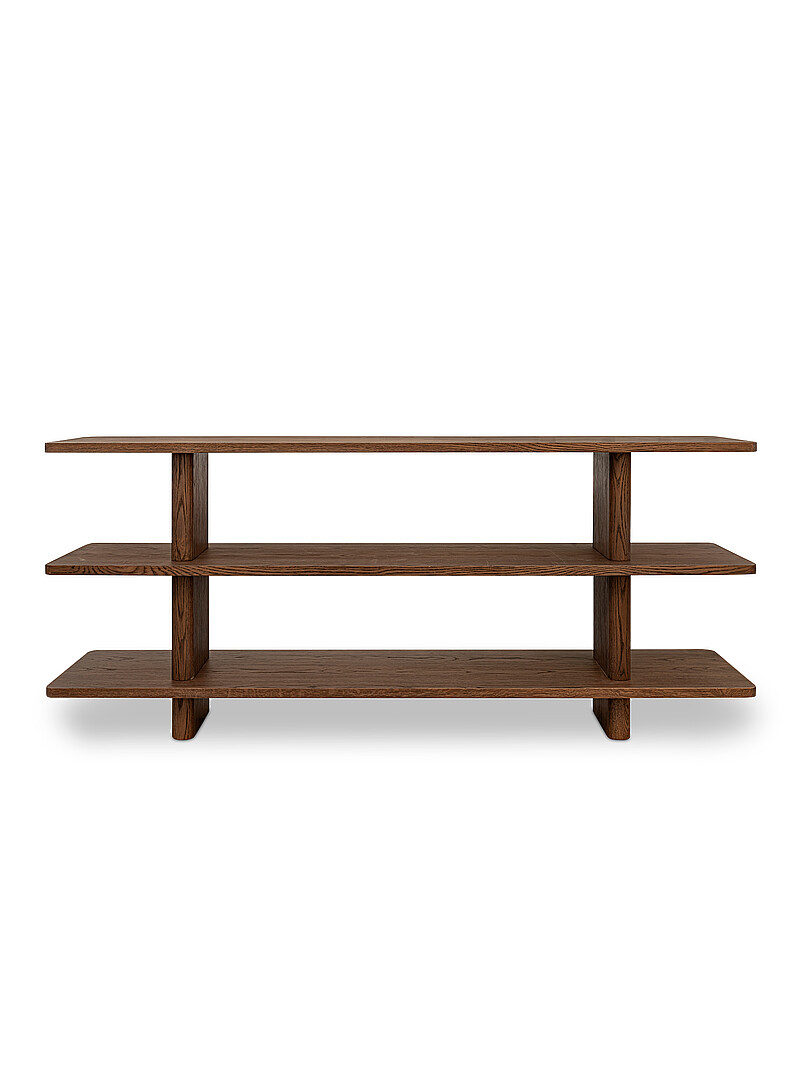 Casey dark brown oak small bookcase product image (primary)