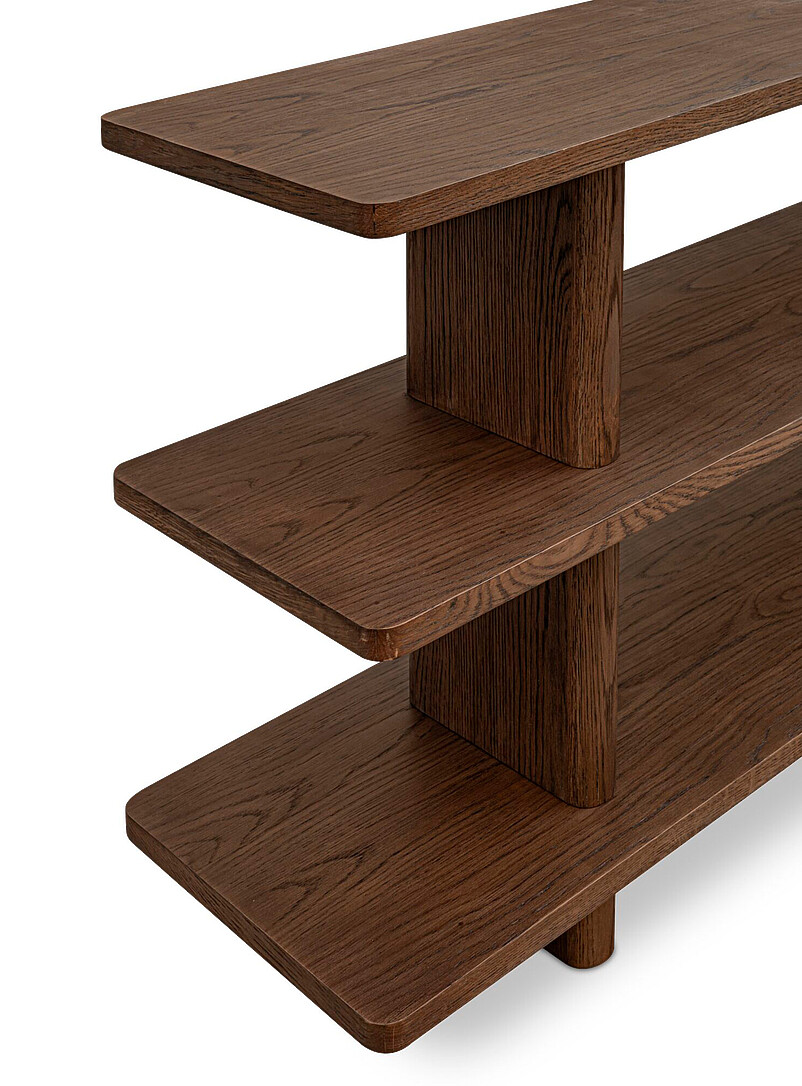 Casey dark brown oak small bookcase product image 3