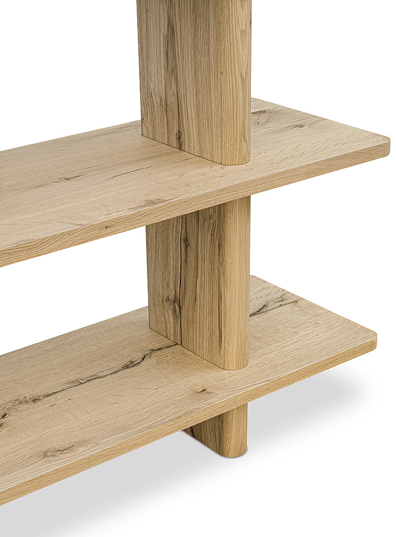 Casey large rustic oak bookcase product image 3