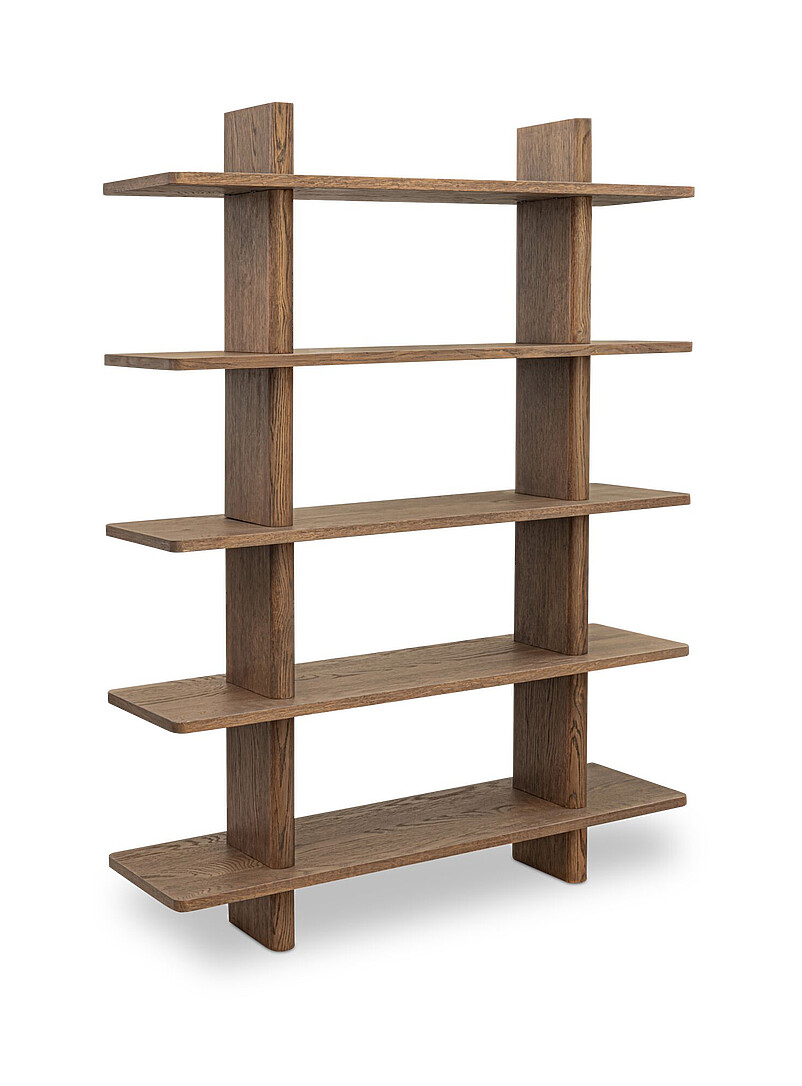 Casey large dark brown oak bookcase product image 2