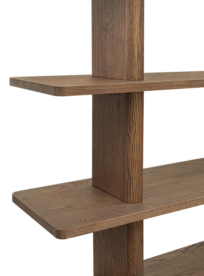 Casey large dark brown oak bookcase product image 3