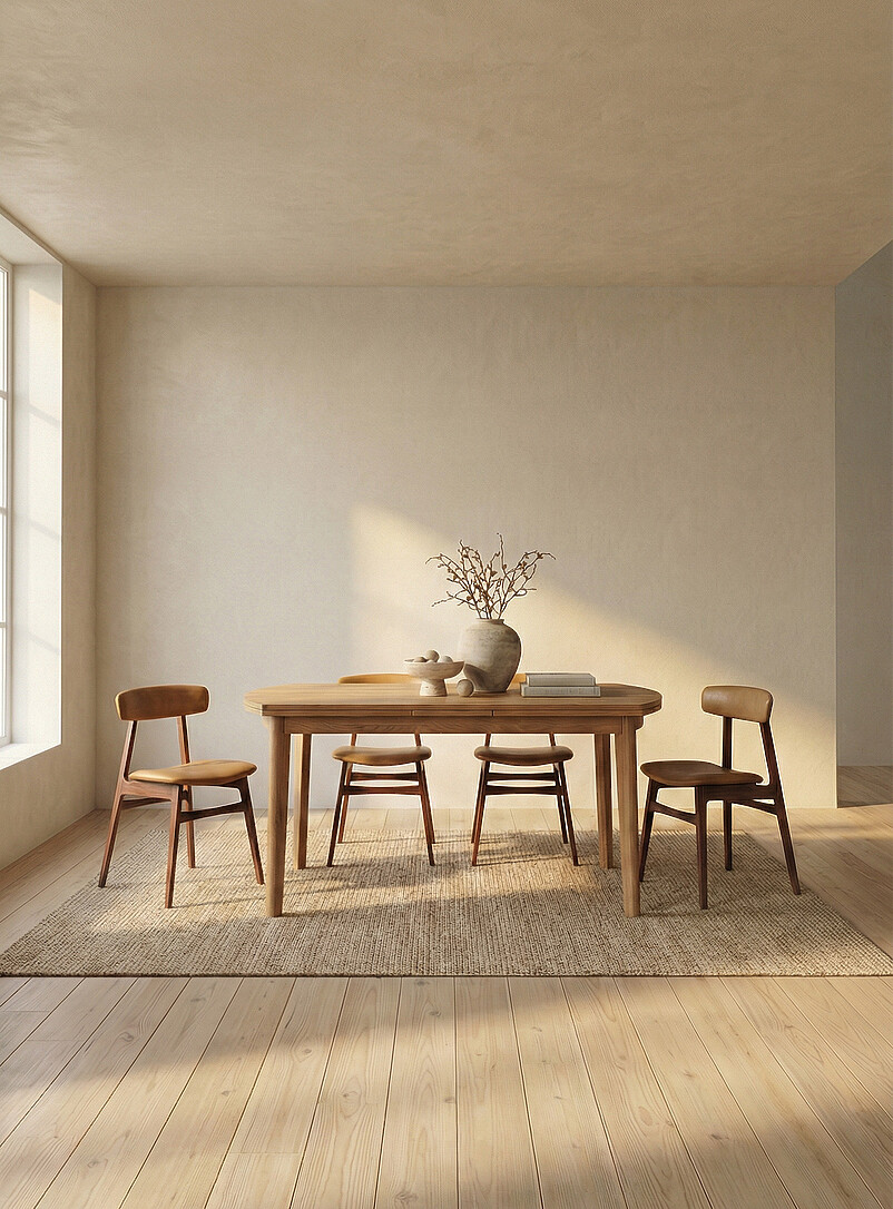 Copenhagen Oak Wood Table With Extensions