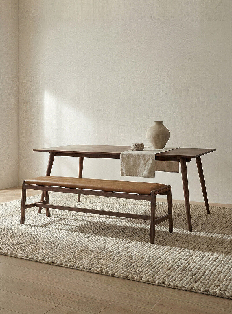 Aura walnut wood bench product image (primary)