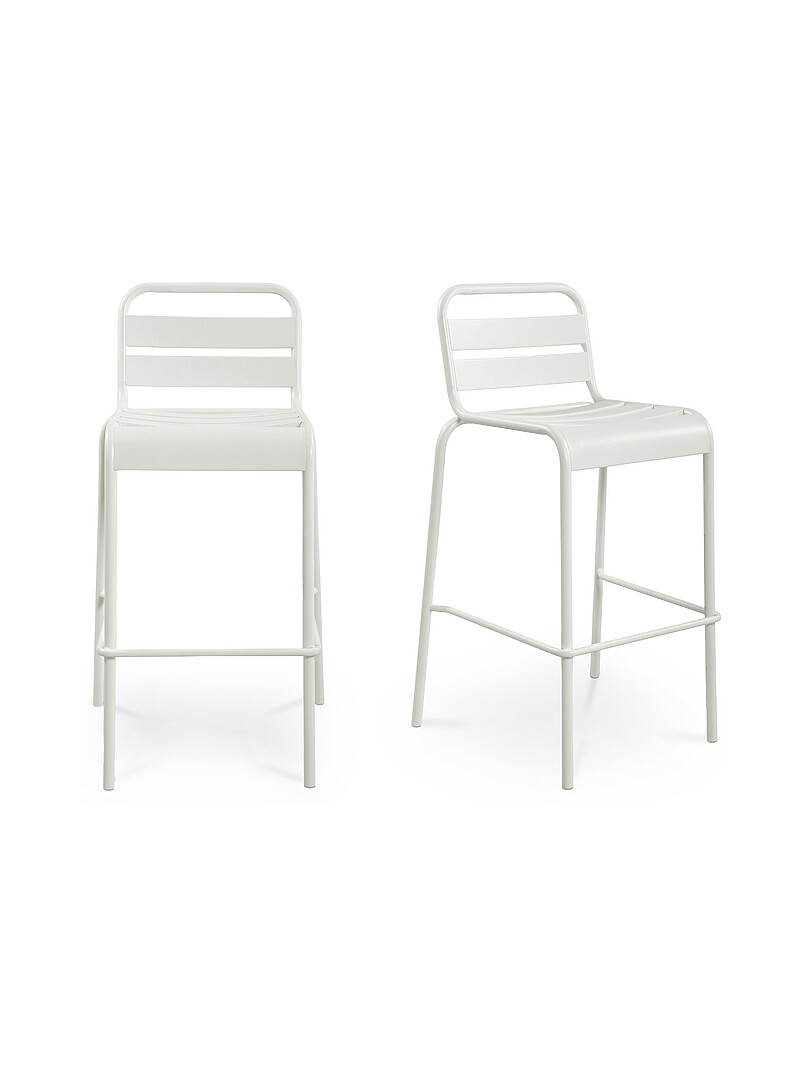 Kade outdoor slatted bar chairs Set of 2 product image 2