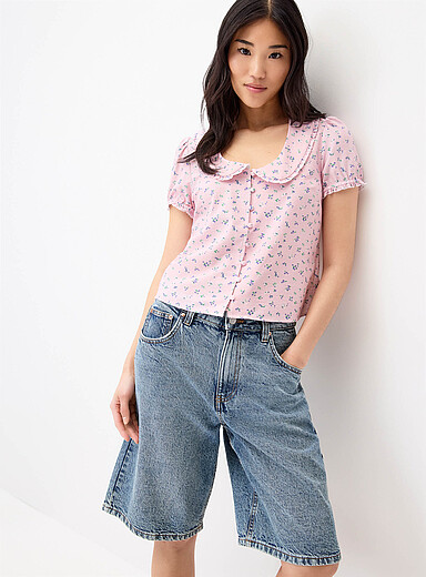 La blouse col Claudine manches bouffantes