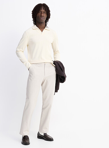 Le pantalon microjacquard <b>Collection Innovation</b> Coupe London - Droite &eacute;troite
