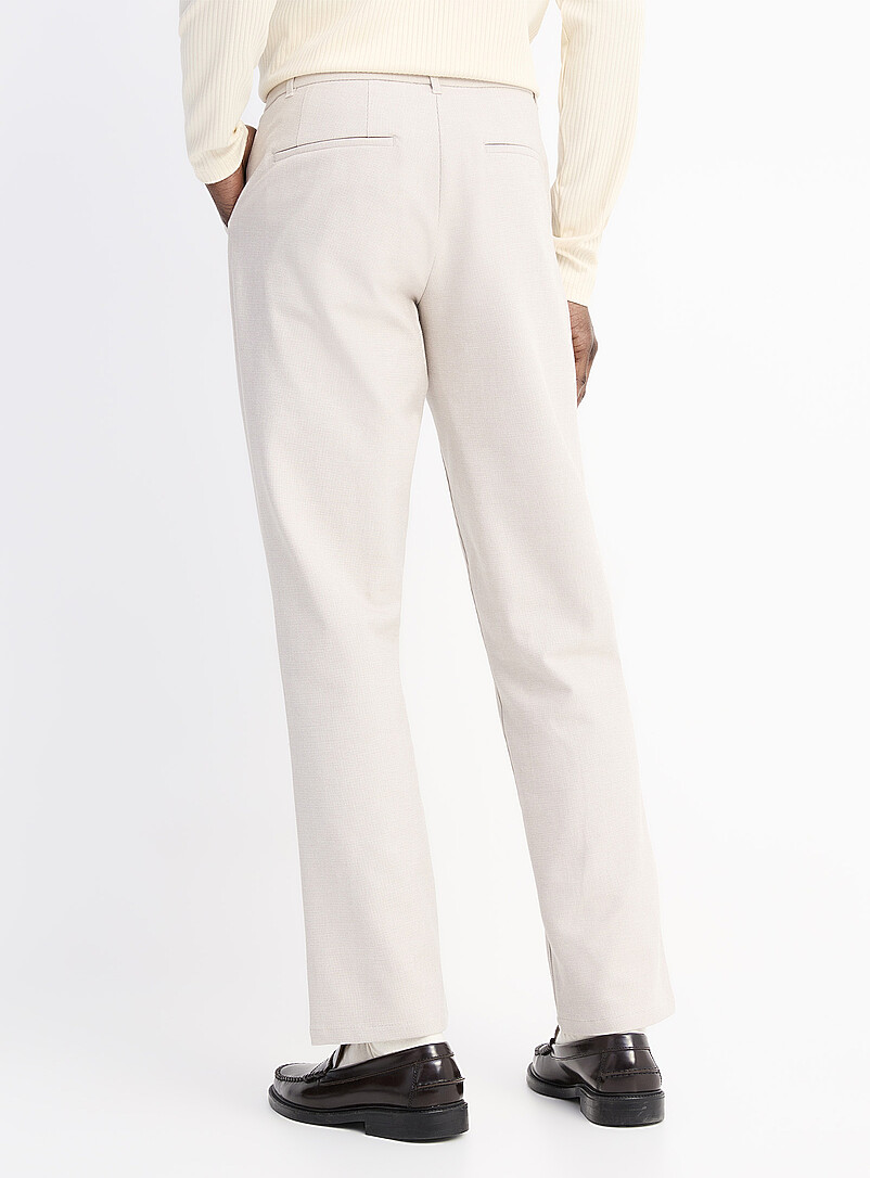 Le 31: Le pantalon microjacquard <b>Collection Innovation</b> Coupe London - Droite &eacute;troite Sable pour homme