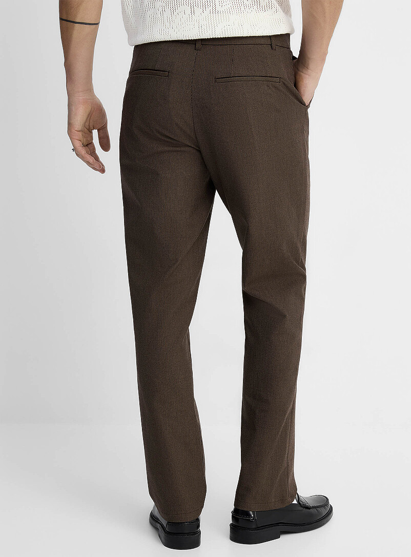 Le 31: Le pantalon microjacquard <b>Collection Innovation</b> Coupe London - Droite &eacute;troite Sable pour homme