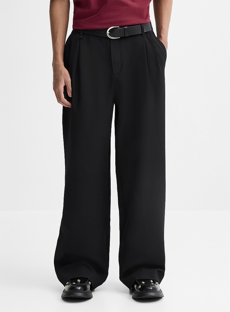 Djab Chocolate/Espresso Soft twill wide pant <b>Dalston fit - Wide & pleated</b> for men