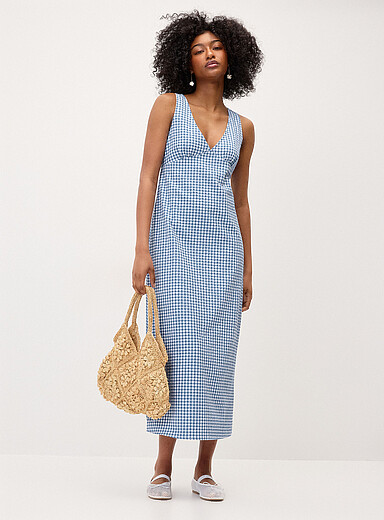 Seersucker maxi dress