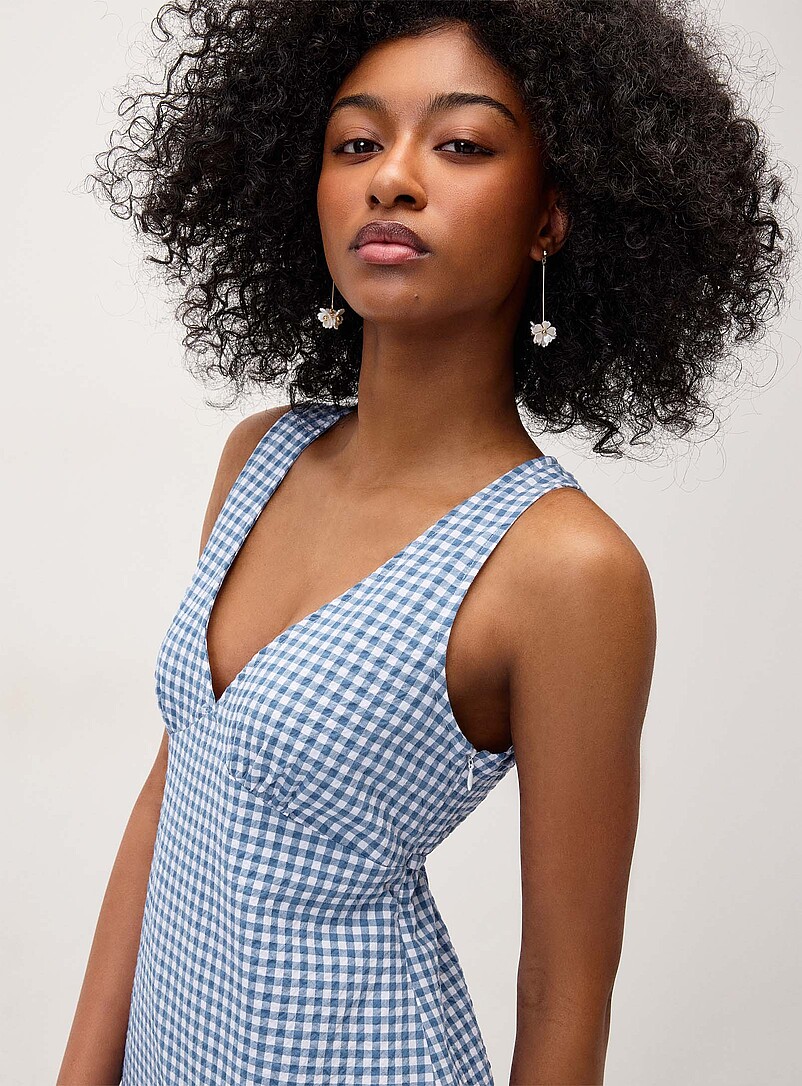 Twik: La robe maxi seersucker Blanc pour femme
