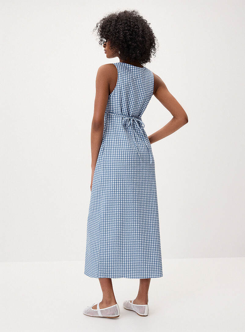 Twik Gingham Seersucker maxi dress for women