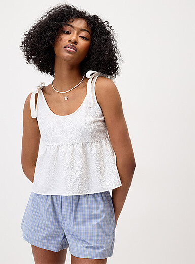 Seersucker babydoll cami