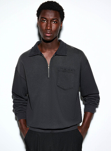 Le sweat col us&eacute; zipp&eacute; <b>Importation de S&eacute;oul</b>