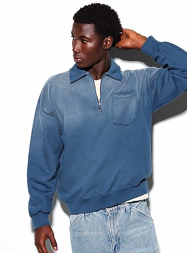 Le sweat col us&eacute; zipp&eacute; <b>Importation de S&eacute;oul</b>