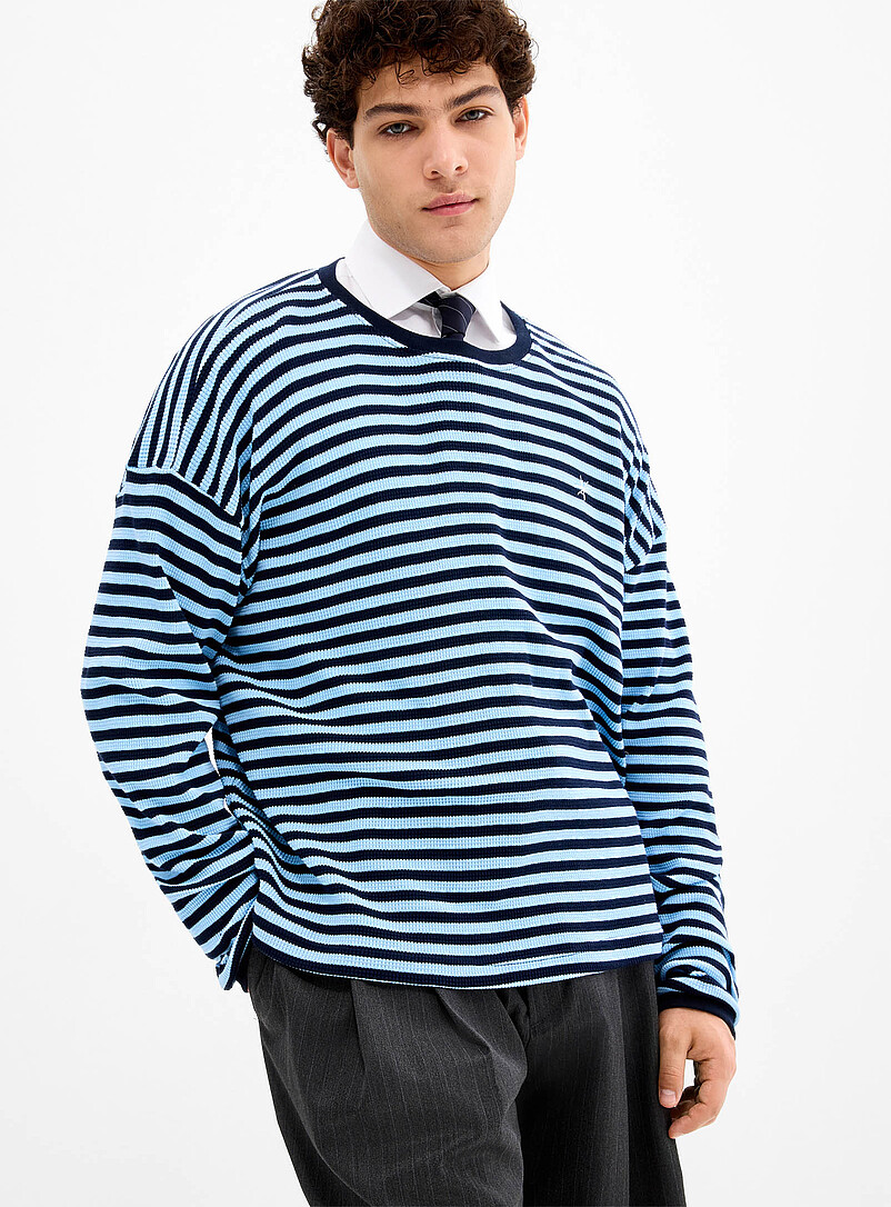 Twin-Stripe Waffle T-Shirt Imported From Seoul