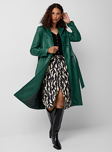 Boreal green luxurious leather trench coat | Iris Setlakwe | Women's ...