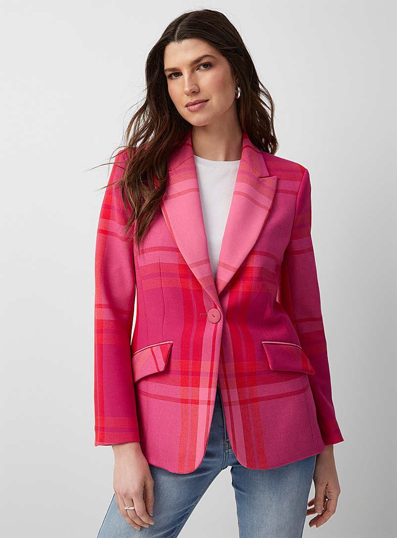 Iris Setlakwe Assorted pink Exquisite checkers fitted blazer for error