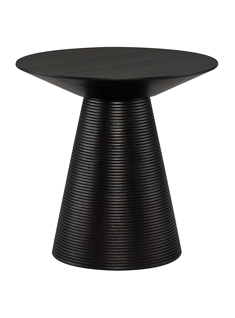 Nuevo Living Black Anika grooved silhouette side table