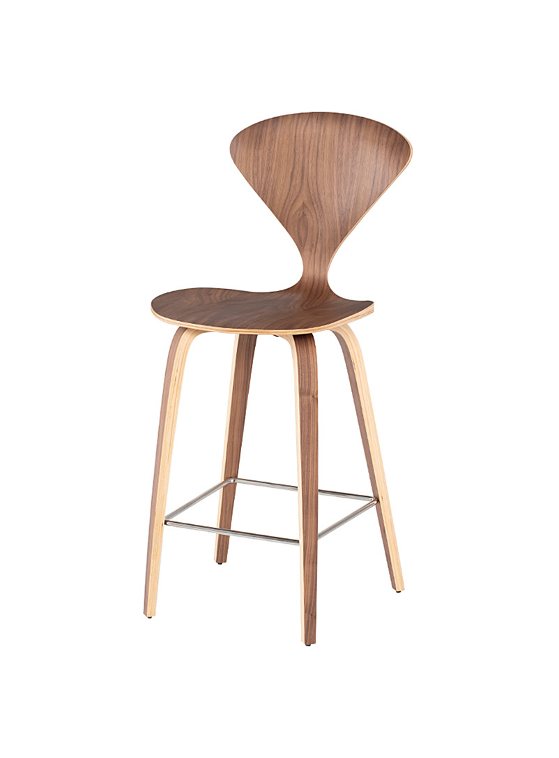 Nuevo Living Light Brown Satine slim silhouette counter stool